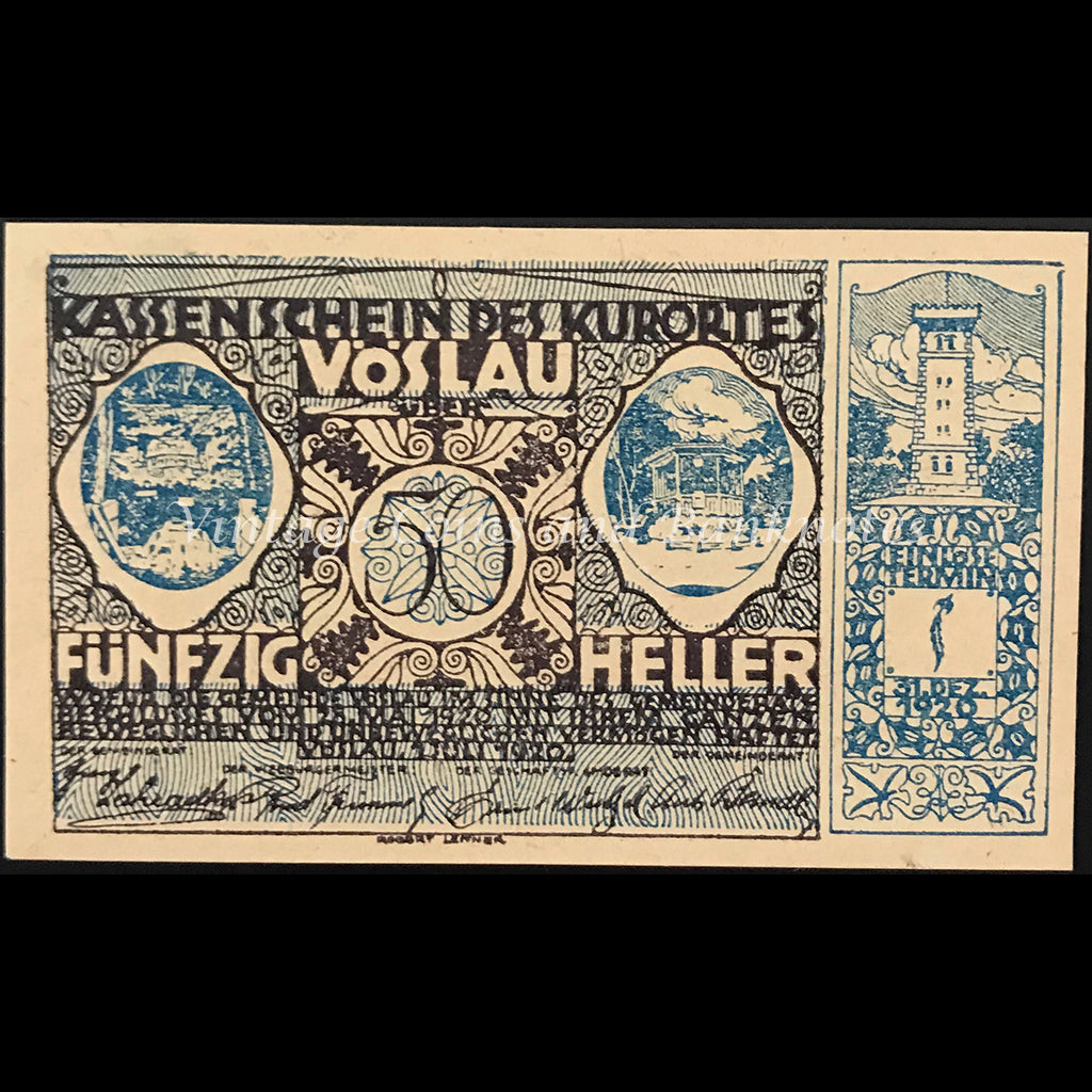 Austria 1920 50 Heller - Voslau Notgeld UNC