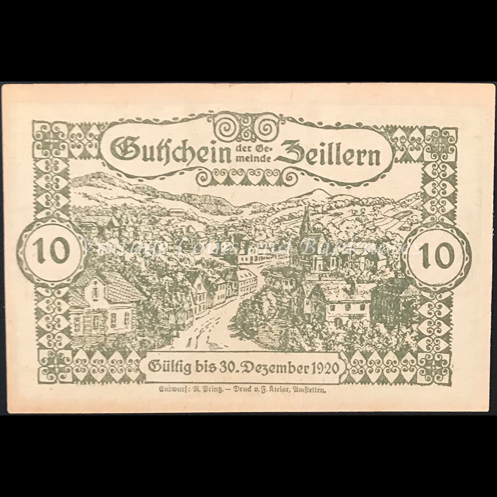 Austria 1920 10 Heller - Zeillern Notgeld UNC