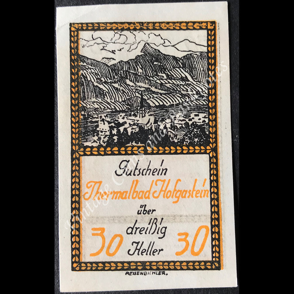 Austria 1920 30 Heller - Hofgastein Notgeld aUNC