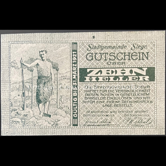 Austria 1921 10 Heller - Steyr Notgeld UNC