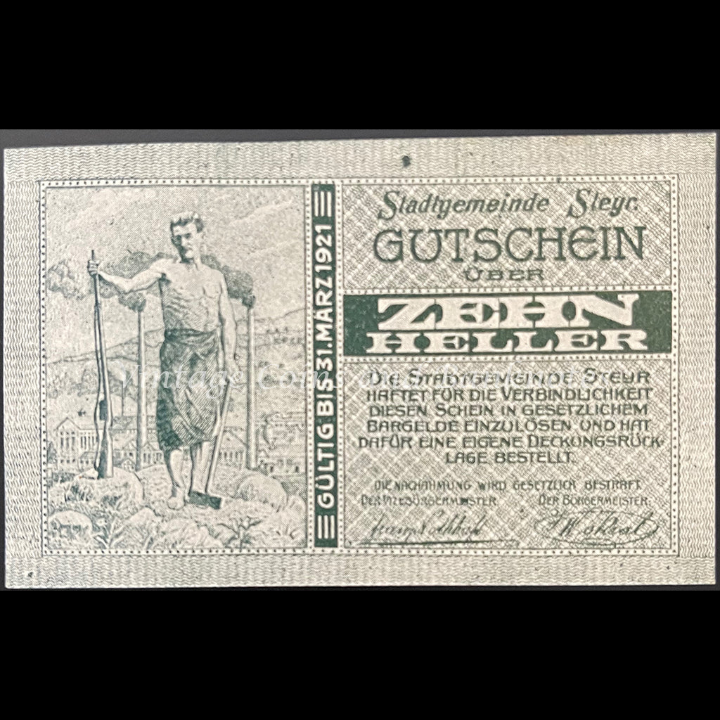 Austria 1921 10 Heller - Steyr Notgeld UNC