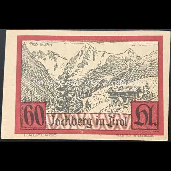 Austria 1921 60 Heller - Jochberg Notgeld UNC