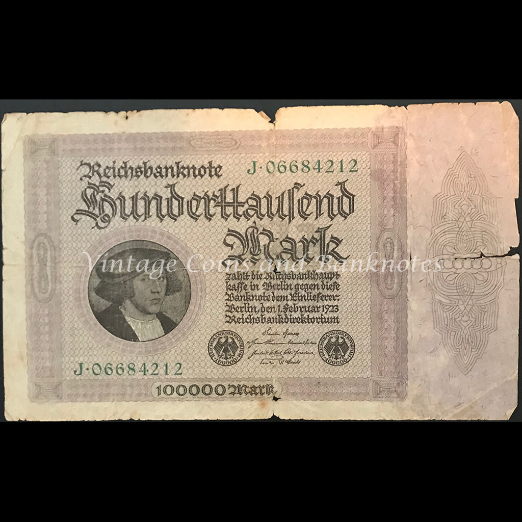 Germany 1923 Reichsbanknote 100,000 Mark VG