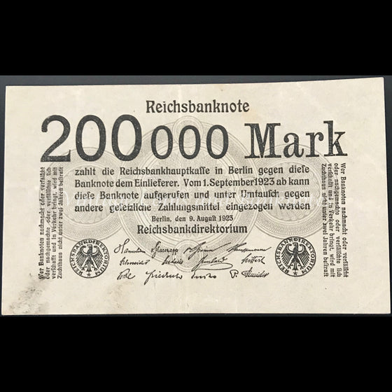 Germany 1923 Reichsbanknote 200,000 Mark EF
