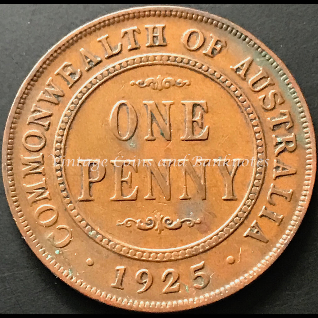 1925 Penny George V Key Date gVF+