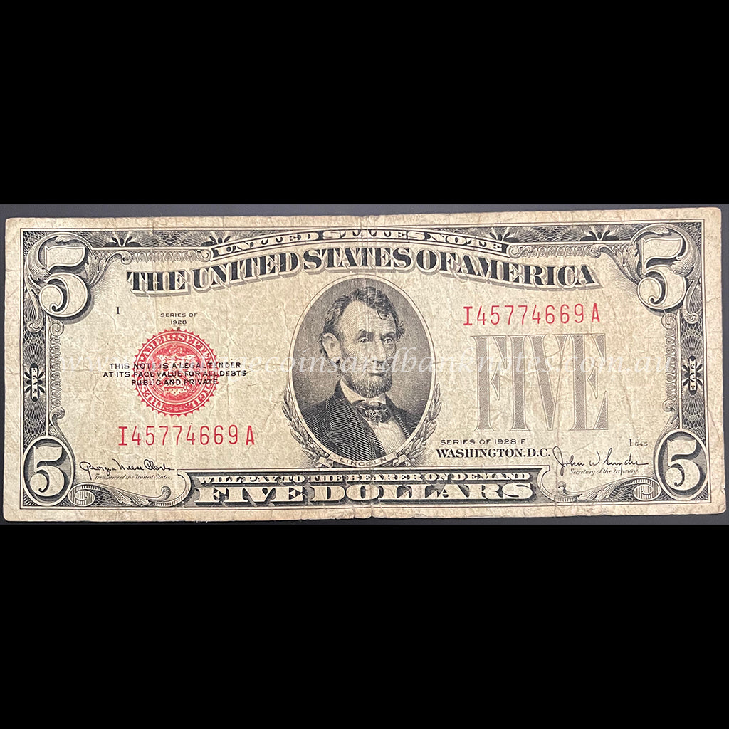 USA 1928F $5 FINE