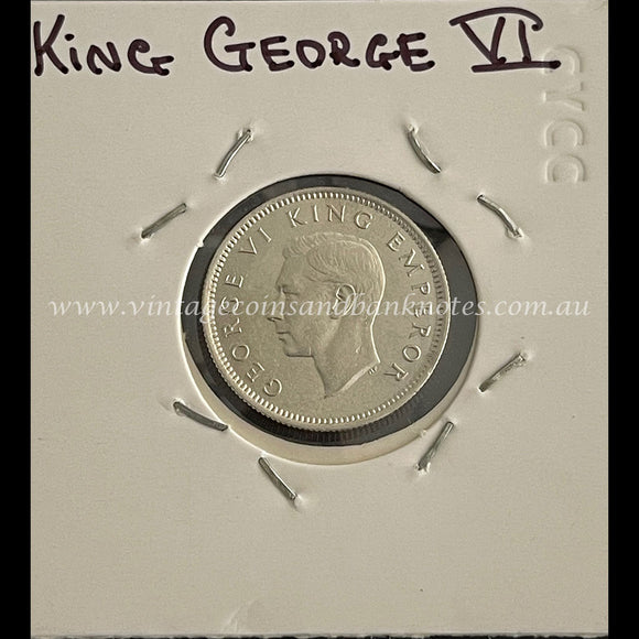 1937 New Zealand Sixpence King George VI aUNC