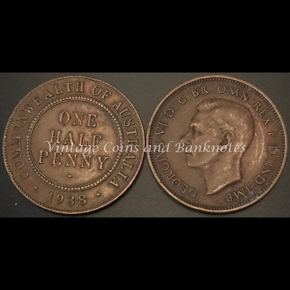 1938M Half Penny George VI VF