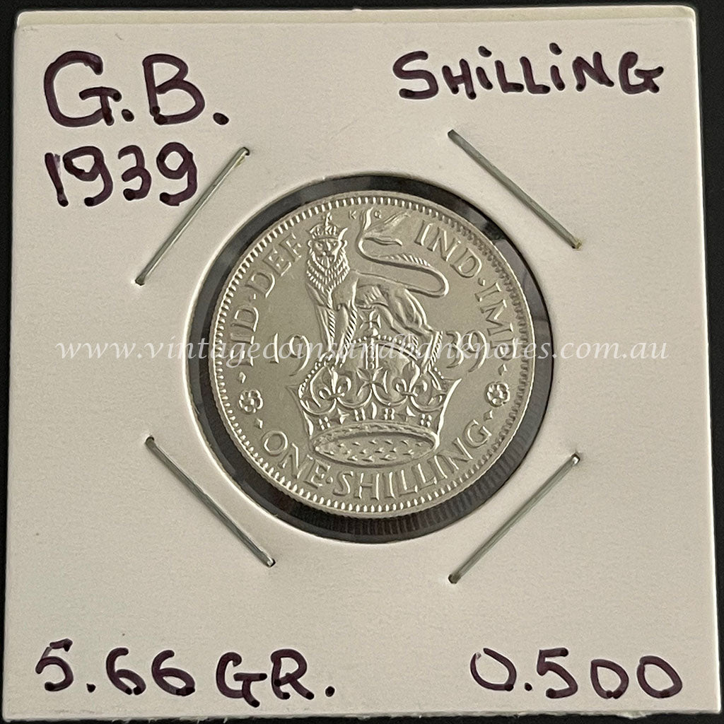 1939 British Shilling King George VI aUNC/UNC