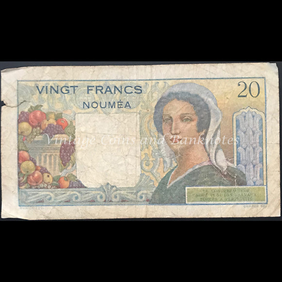 New Caledonia (New Hebrides) ND (1941-45) 20 Francs VG