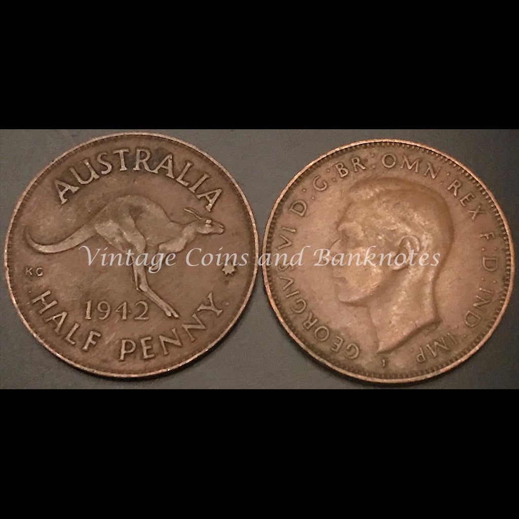 1942P Y. Half Penny George VI VF