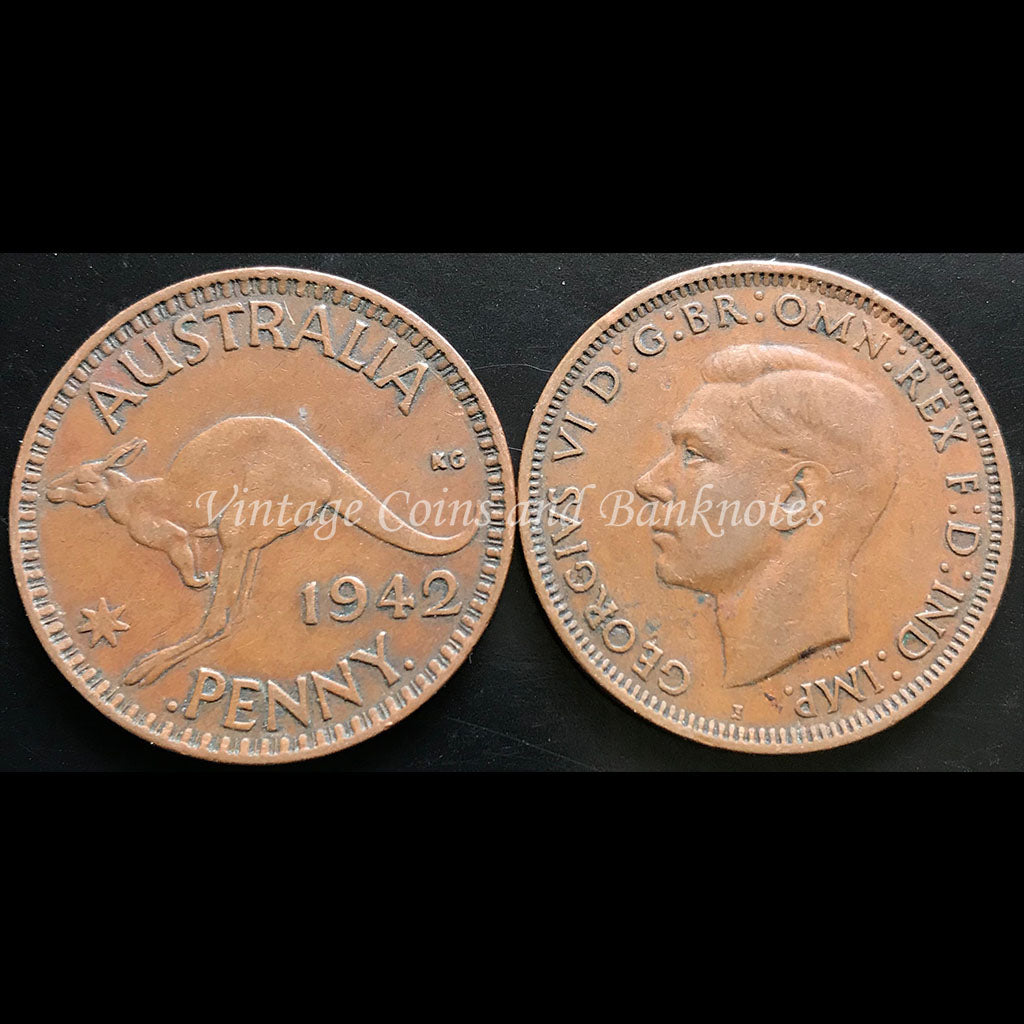 1942 Penny George VI - VF Perth Mint