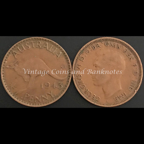 1943 P Y. Penny George VI gFINE+