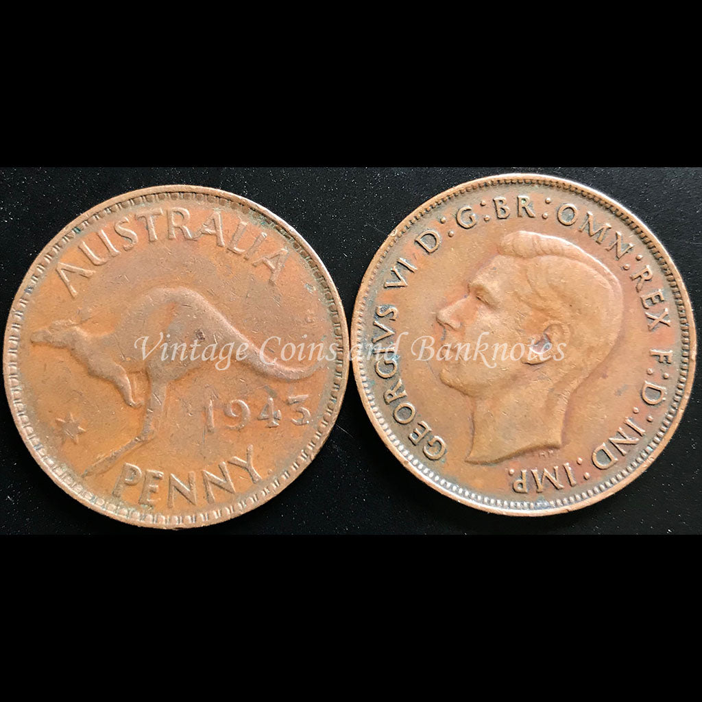 1943 Penny George VI - VF Melbourne Mint