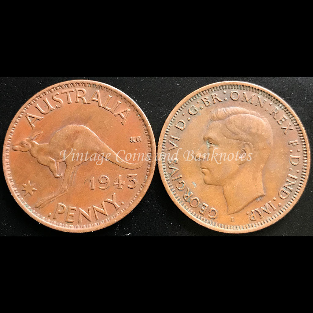1943 Penny George VI - EF India Mint