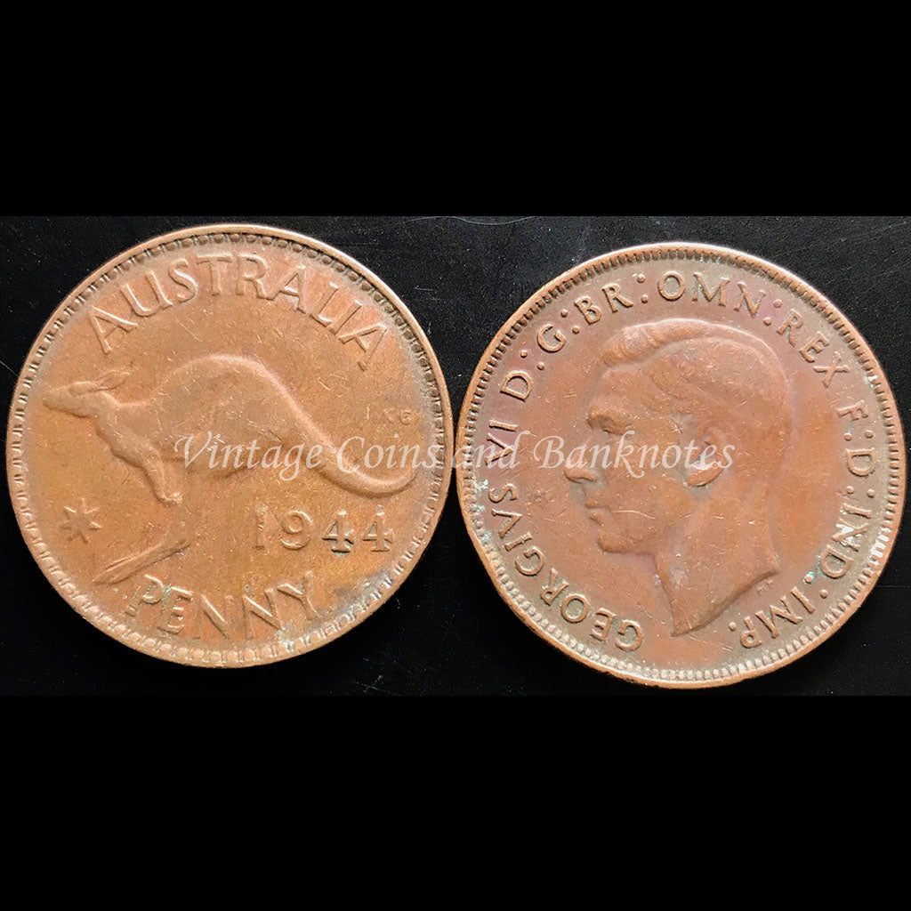 1944 Penny George VI - VF Perth Mint