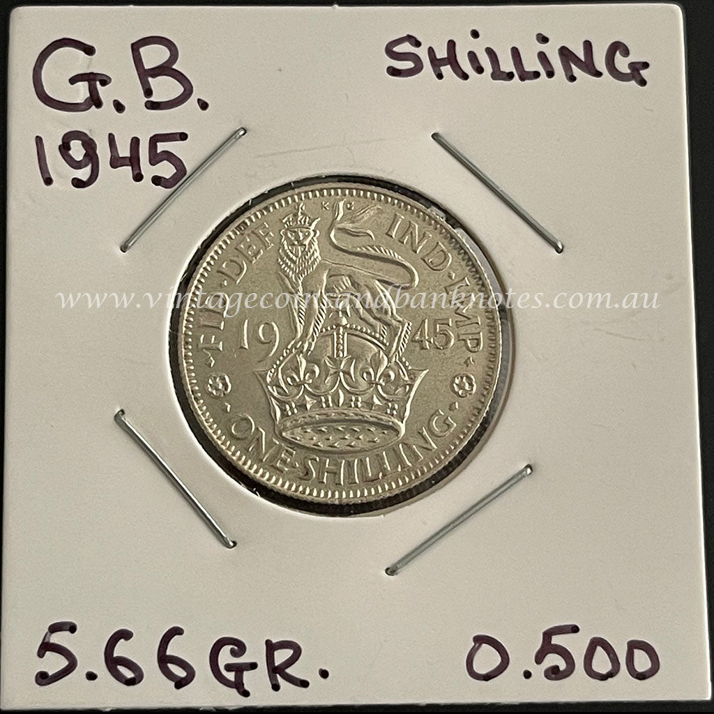 1945 British Shilling King George VI aUNC