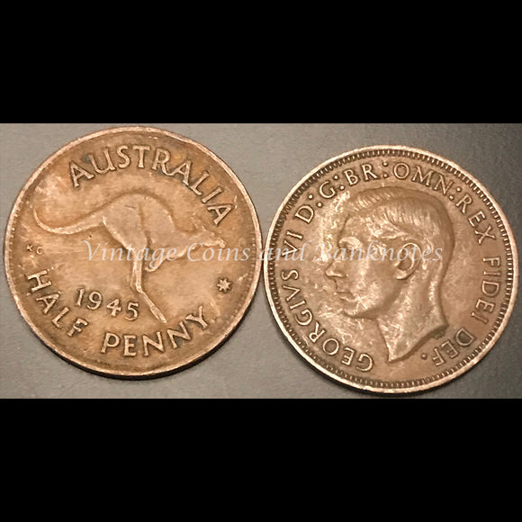 1945P Y. Half Penny George VI VF