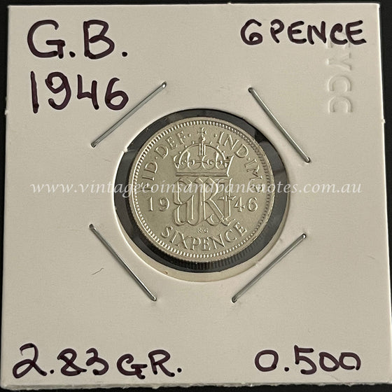 1946 British Sixpence King George VI aUNC/UNC