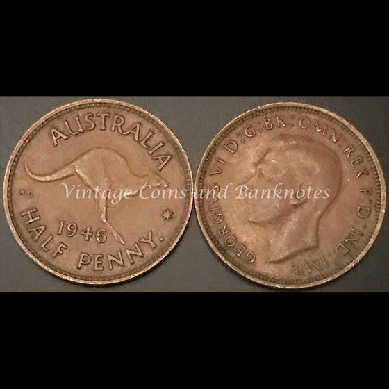 1946P Y. Half Penny George VI VF