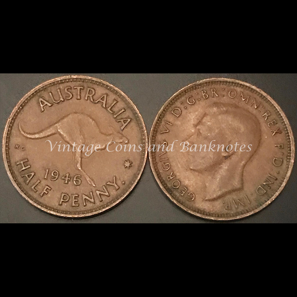 1946P Y. Half Penny George VI VF