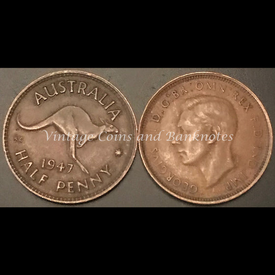 1947P Y. Half Penny George VI gVF