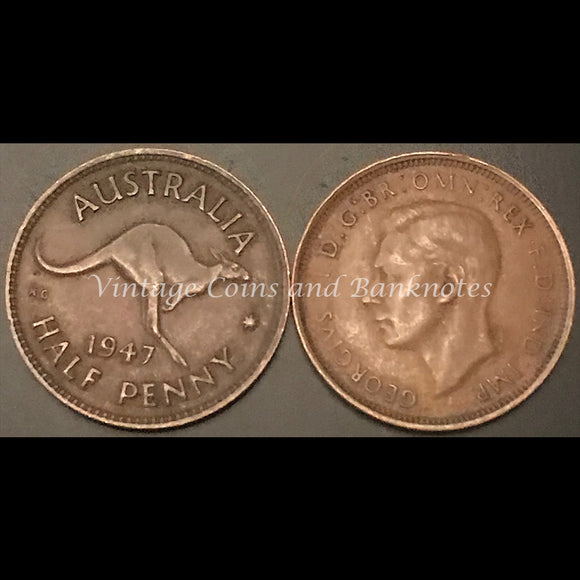 1947P Y. Half Penny George VI gVF