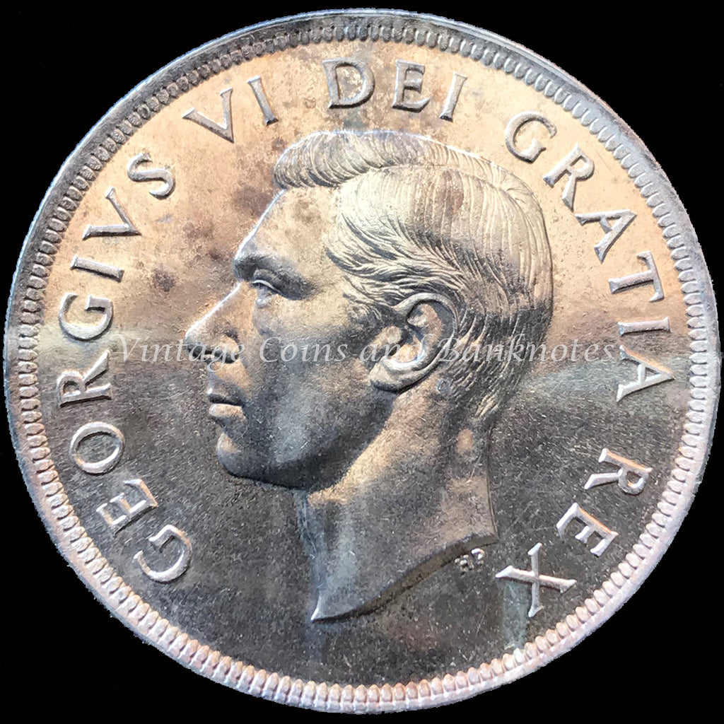 1949 Canada $1 Silver Coin George VI ChUNC MS64