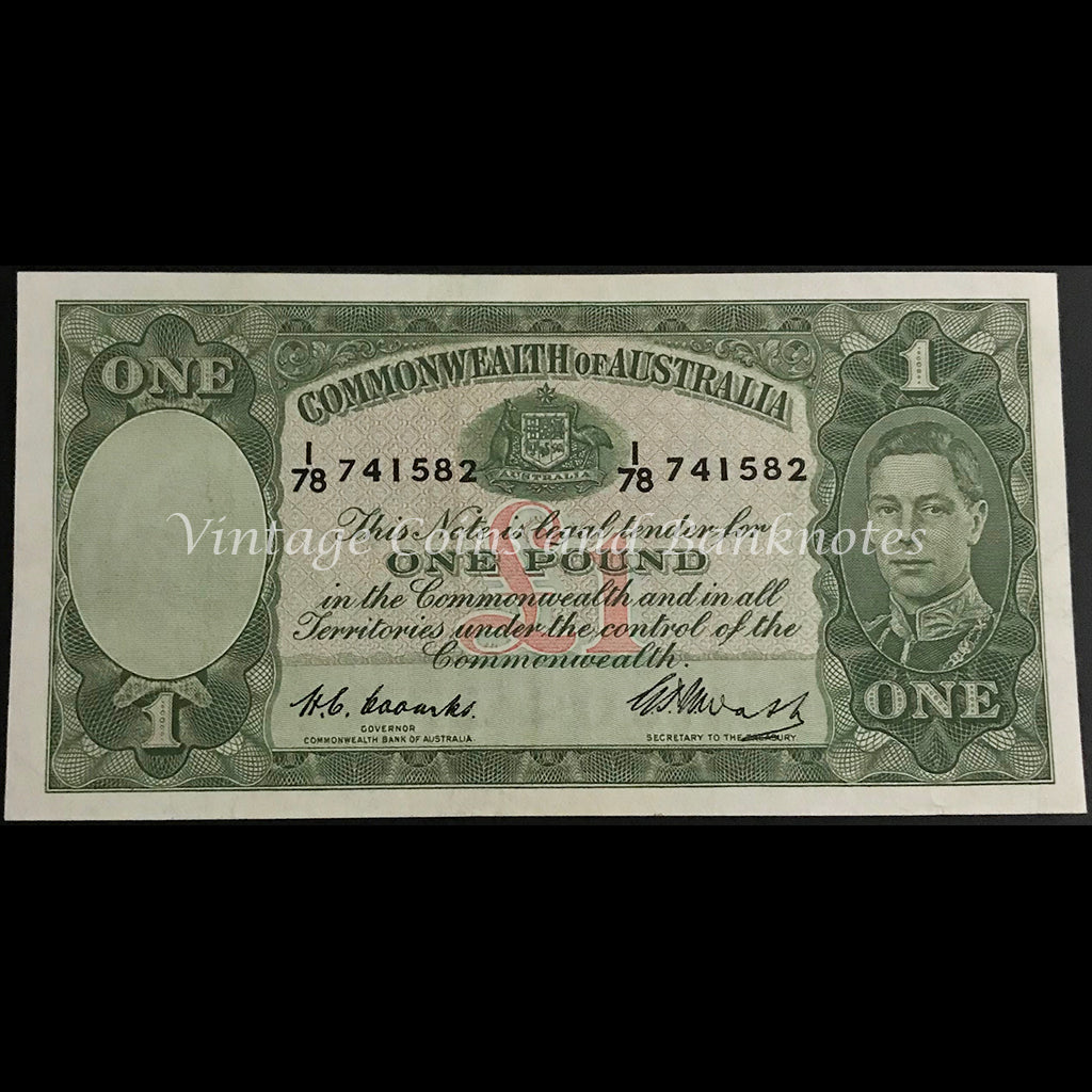 1949 Coombs Watt One Pound George VI aUNC/UNC