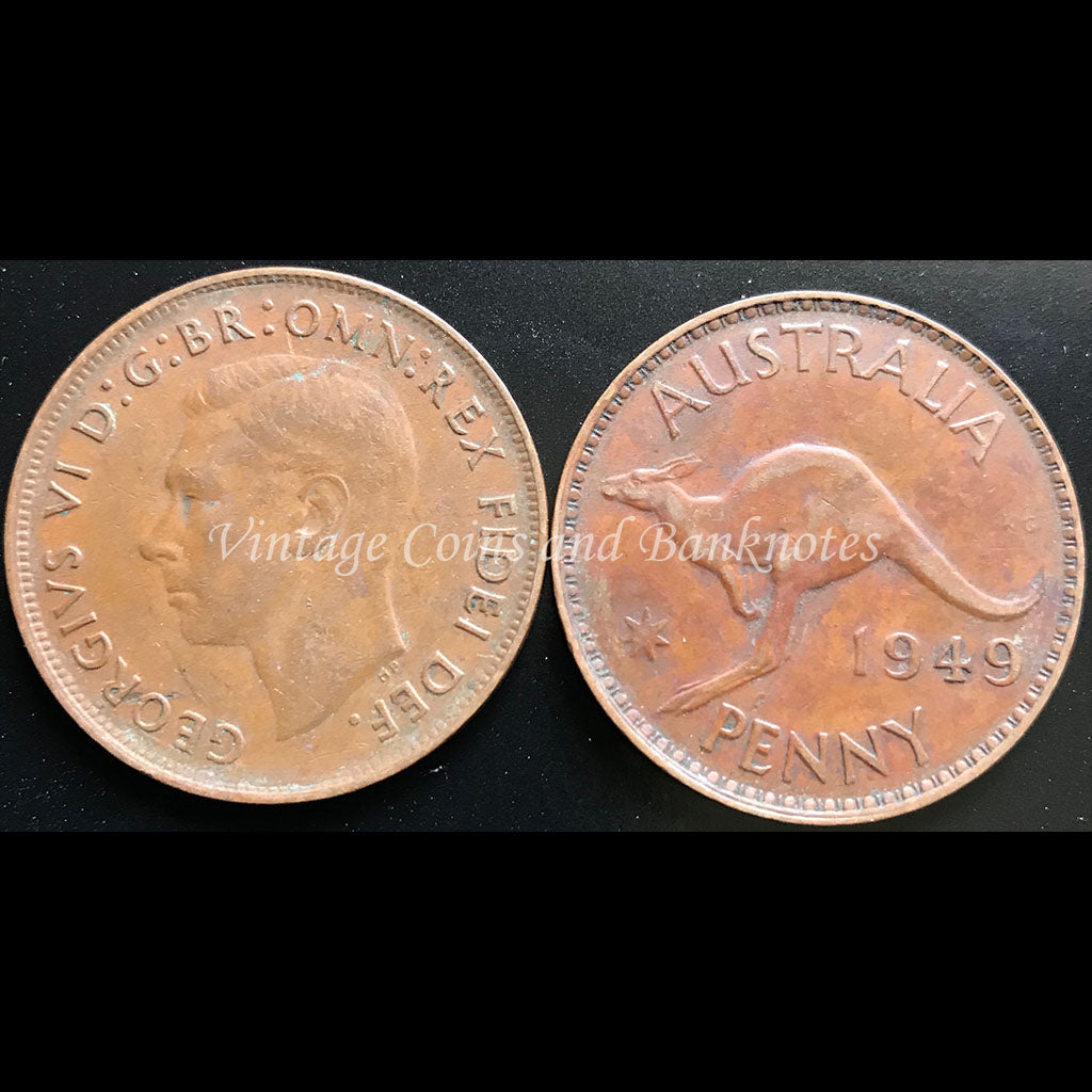1949 Penny George VI - VF Melbourne Mint