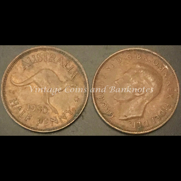 1950P Y. Half Penny George VI gFine-VF