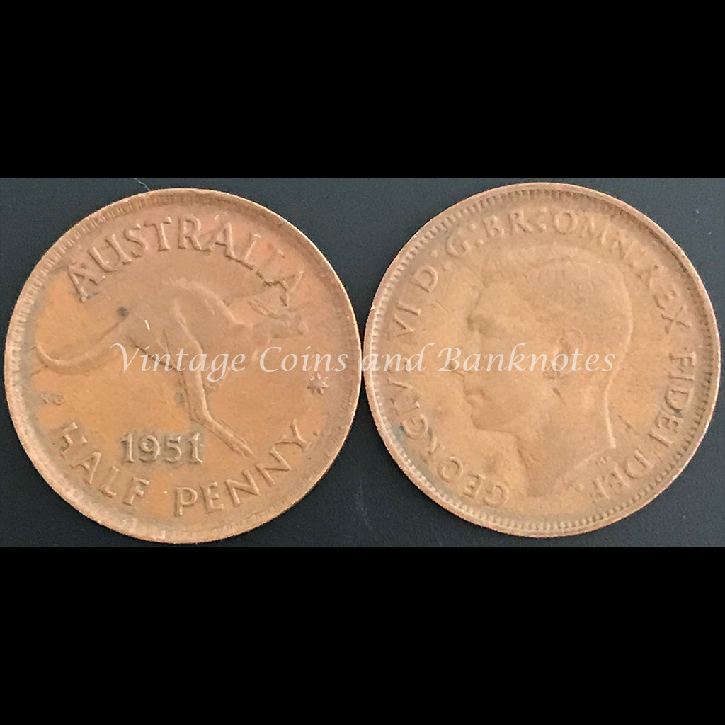 1951Y. Half Penny George VI gFINE