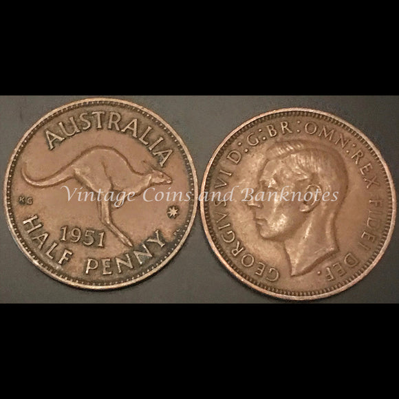 1951PL Half Penny George VI gVF