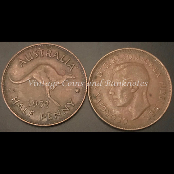 1952P A. Half Penny George VI gVF
