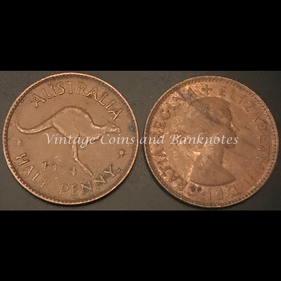 1954P Y. Half Penny QEII gVF