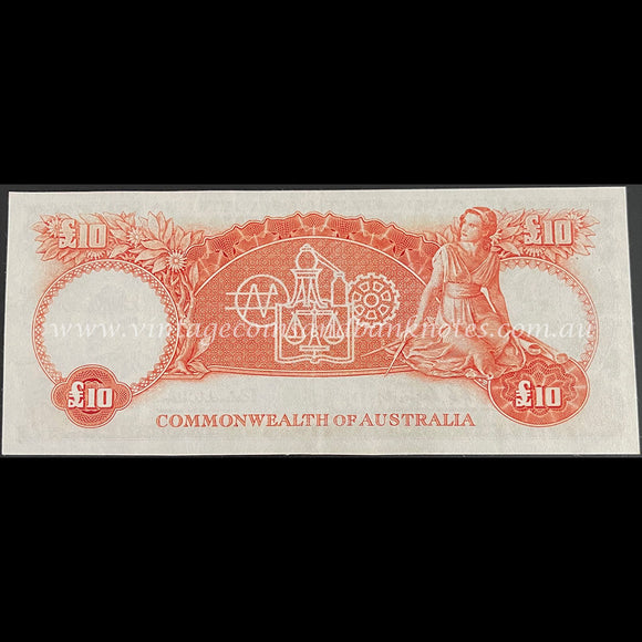 1954 Coombs Wilson Ten Pounds Commonwealth Bank gVF