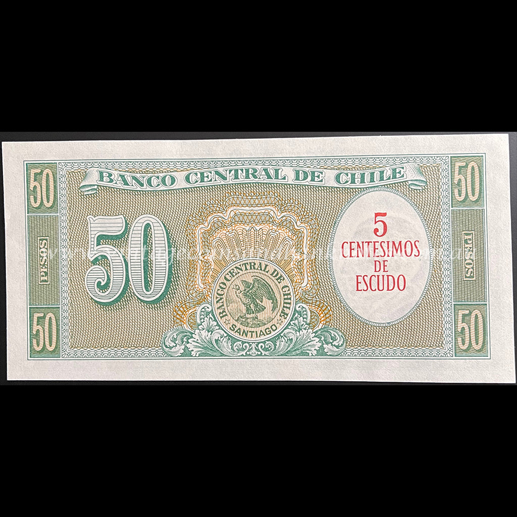 Chile ND (1960-61) 5 Centesimos on 50 Pesos UNC