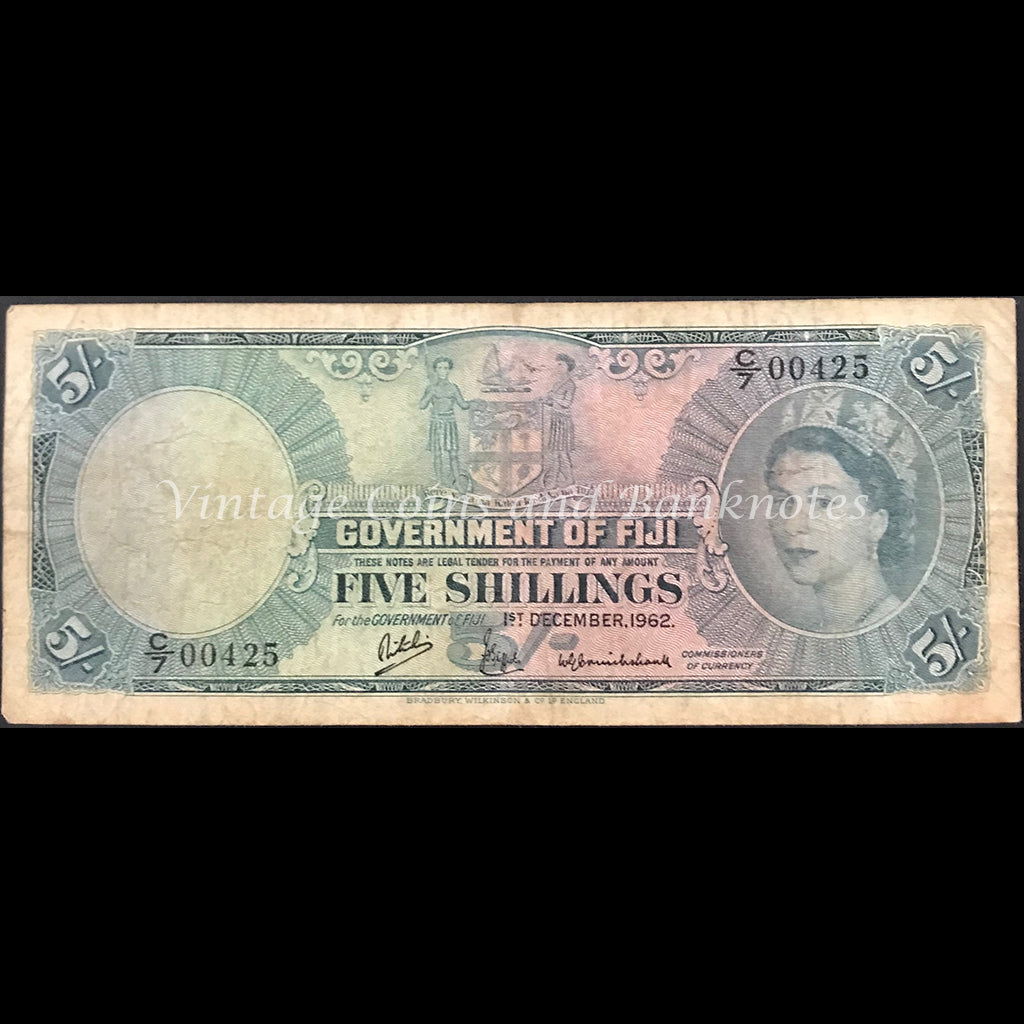 Fiji 1962 QEII 5 Shillings FINE