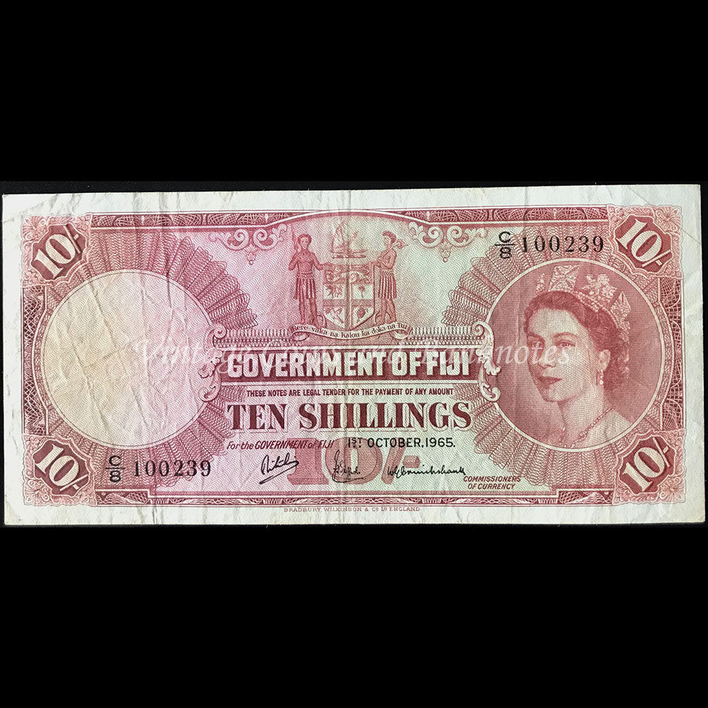 Fiji 1965 Ten Shillings VF