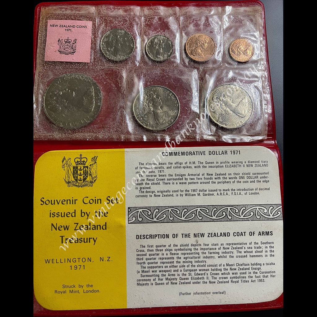 1971 New Zealand 7 Mint Coin Set
