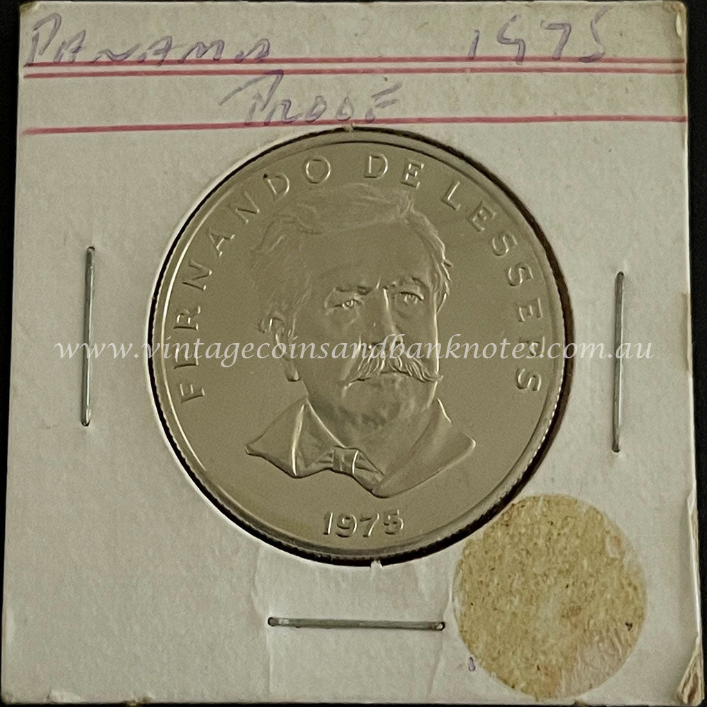 1975 Panama 50 Centesimos Proof Coin - Fernando De Lesseps