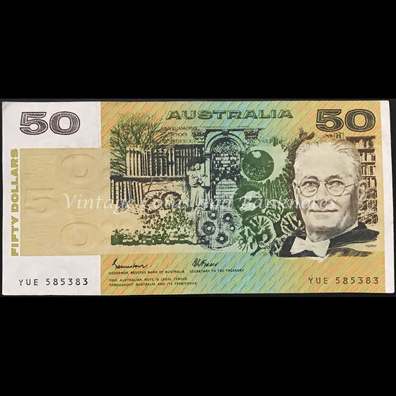 1985 Johnston Fraser $50 First Prefix YUE OCRB gVF
