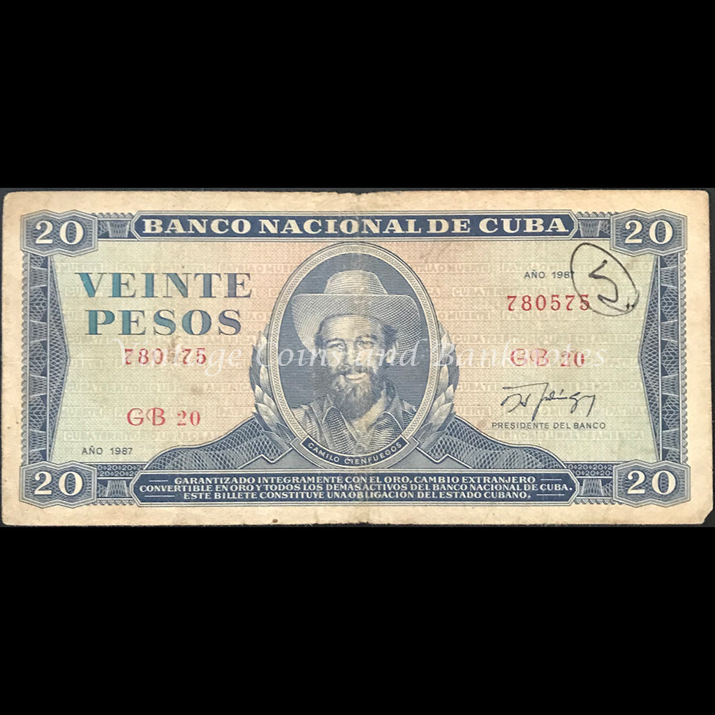 Cuba 1987 20 Pesos aFINE