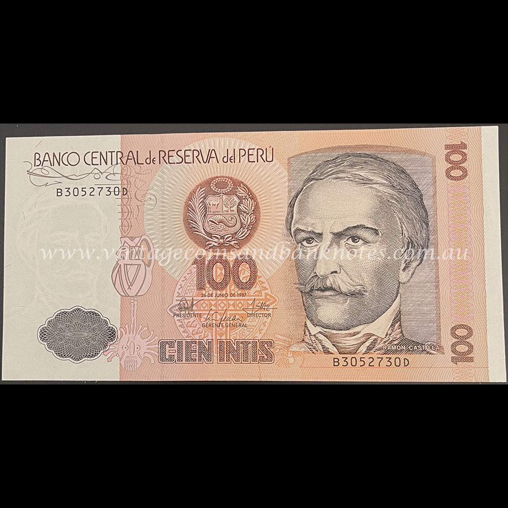 Peru 1987 100 Intis UNC
