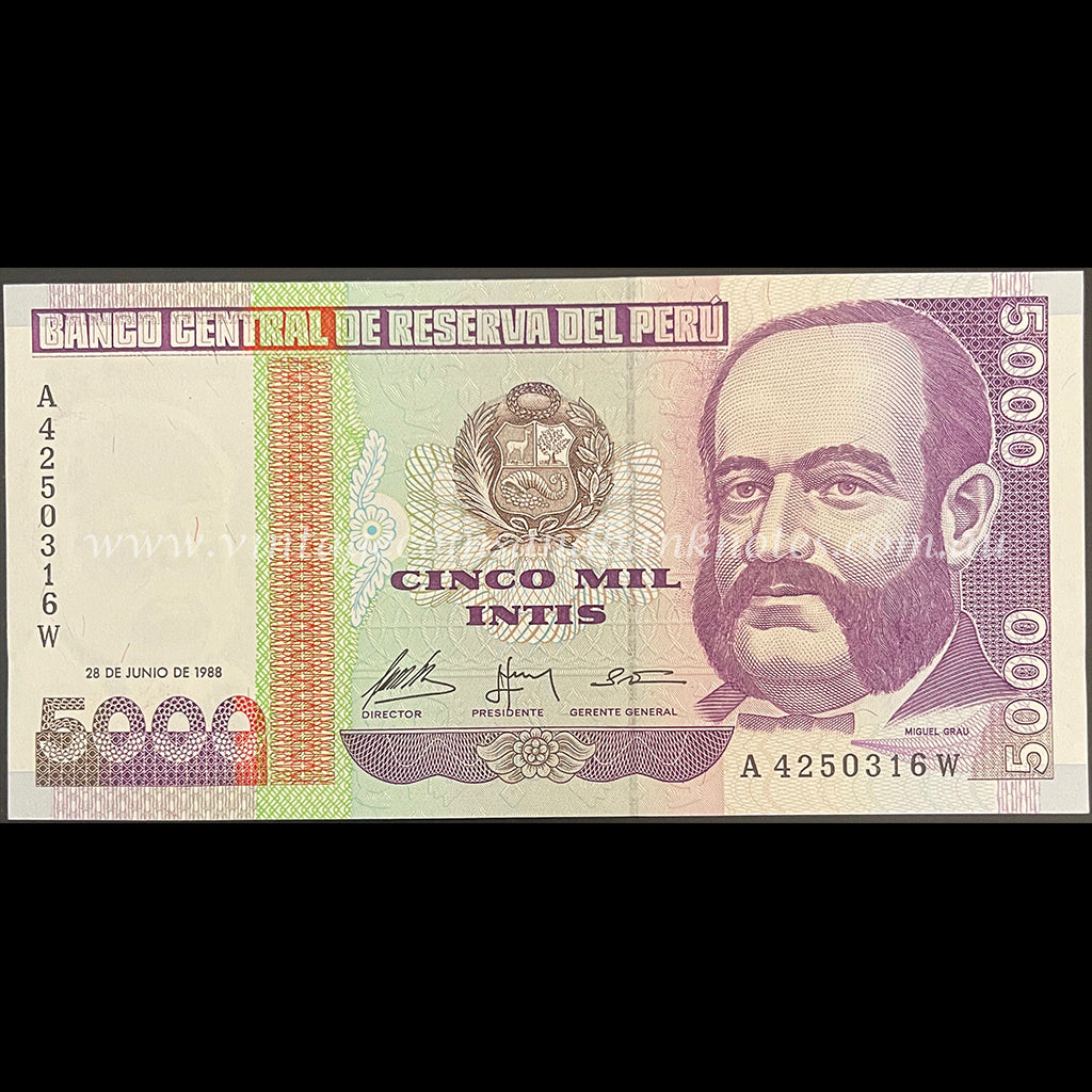 Peru 1988 5000 Intis UNC