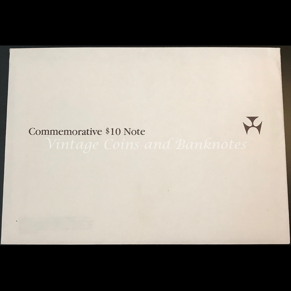 1988 Johnston Fraser $10 Commemorative Folder UNC