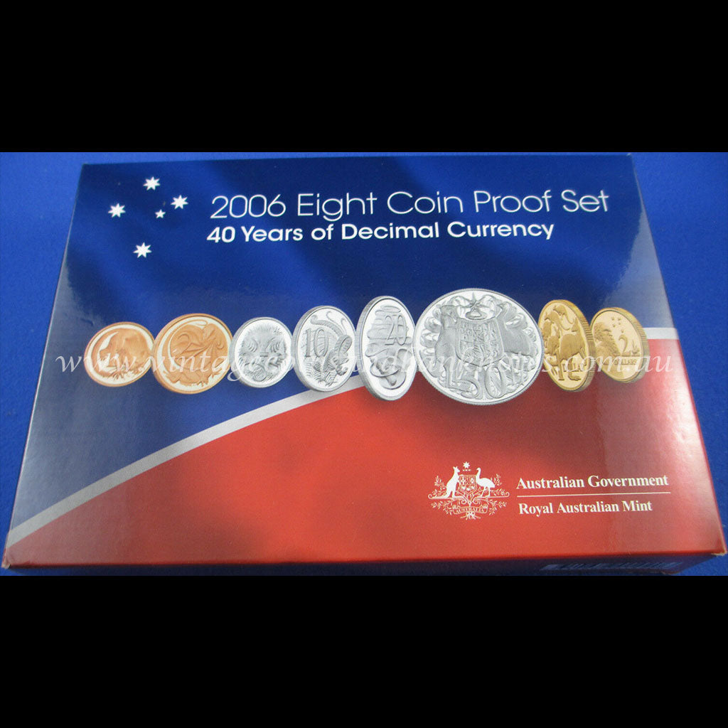 2006 Eight Coin Proof Set - 40 Years of Decimal Currency