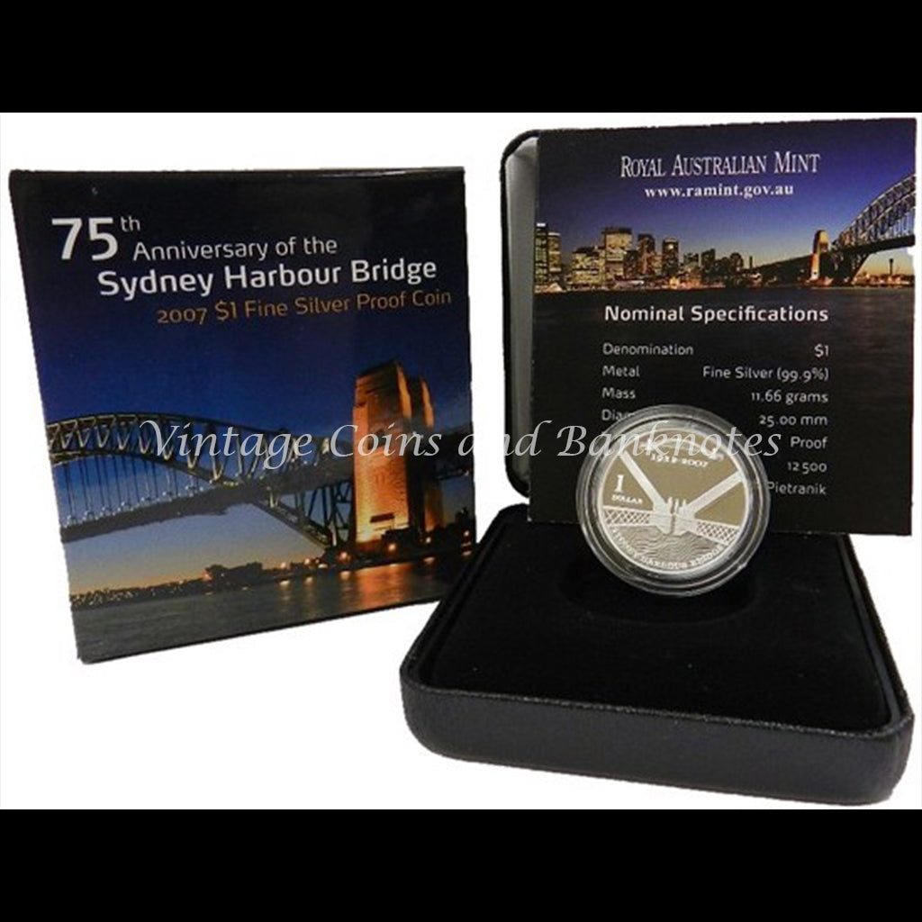 2007 $1 Silver Proof Coin - 75th Anniversary of the Sydney Harbour Bridge