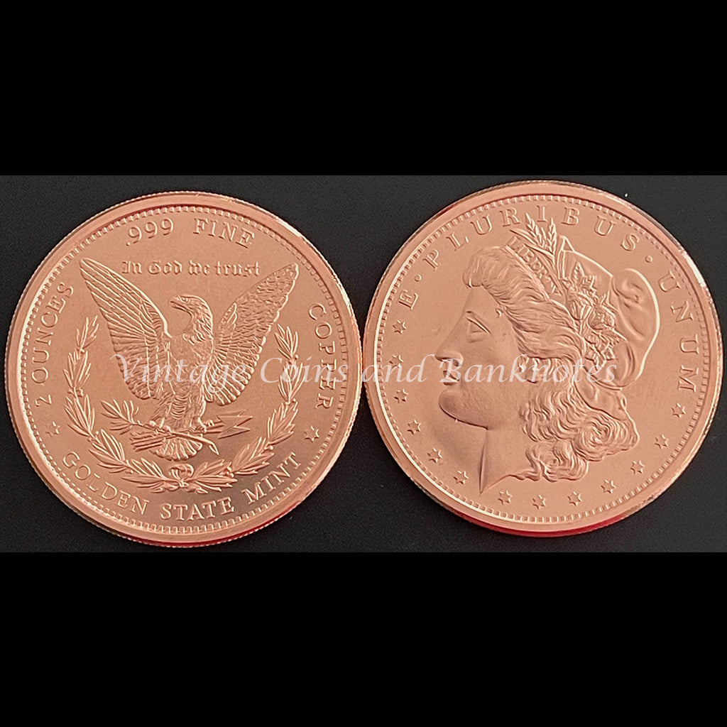 Copper Bullion Coin 2 oz (.999) Reproduction of the USA Morgan Dollar