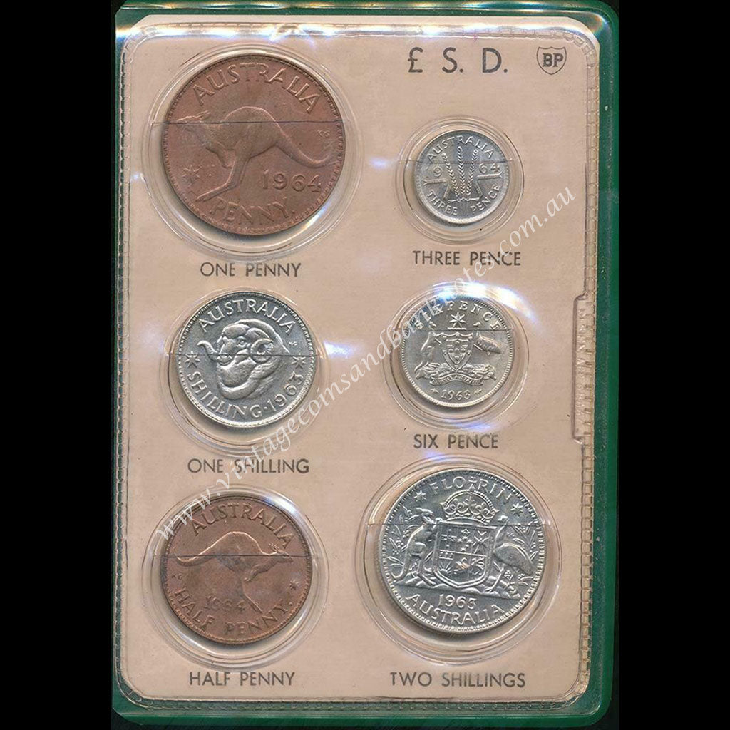 1960's Pre-Decimal Coin Set in BP Souvenir Wallet